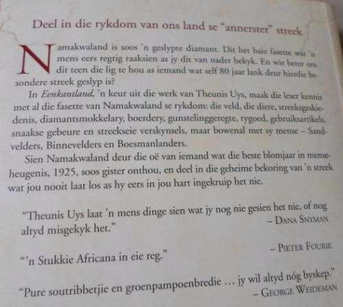 EENKANTLAND - VENSTER OP NAMAKWALAND - THEUNIS UYS