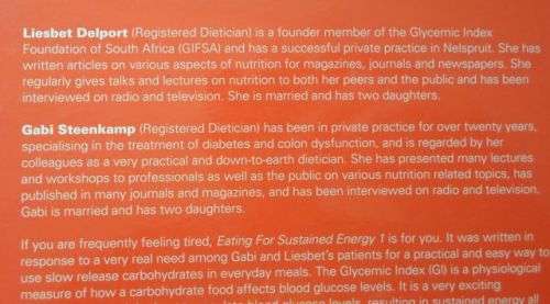 EATING FOR SUSTAINED ENERGY 1 - LIESBET DELPORT & GABI STEENKAMP
