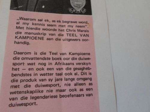 DIE TEEL MET KAMPIOENE - CHRIS MARAIS M.Sc