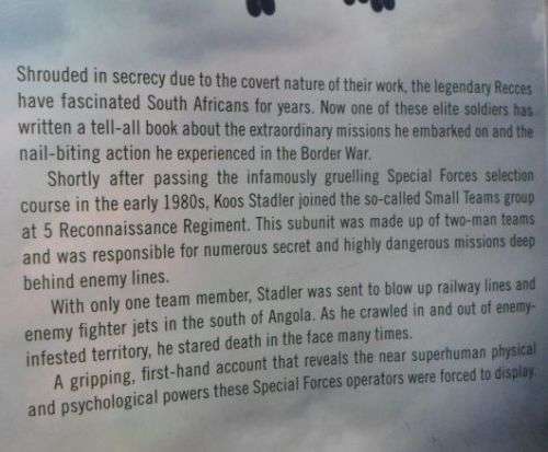 RECCE - SMALL TEAM MISSIONS BEHIND ENEMY LINES - KOOS STADLER