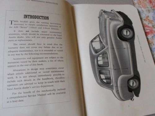 AUSTIN A30  ' SEVEN " RUNNING AND MAINTENANCE INSTRUCTIONS ( 1954 )