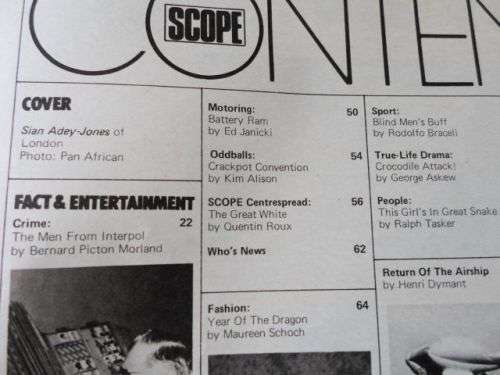 SCOPE MAGAZINE 9 MAY 1980 (  BRITISH LIONS , INTERPOL , JENNY WOOLF , FIONA WHITE , KOBUS DU TOIT )