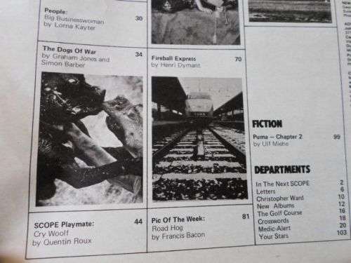 SCOPE MAGAZINE 9 MAY 1980 (  BRITISH LIONS , INTERPOL , JENNY WOOLF , FIONA WHITE , KOBUS DU TOIT )