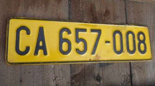 OLD CAPE TOWN NUMBER PLATE