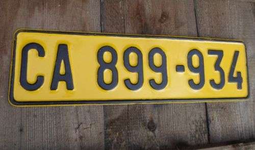OLD CAPE TOWN NUMBER PLATE