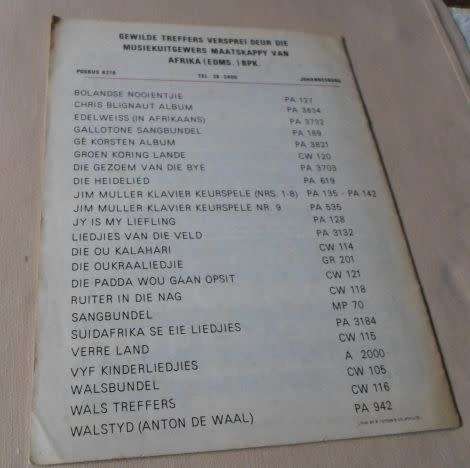 LIEDJIES VAN DIE VELD - BLADMUSIEK