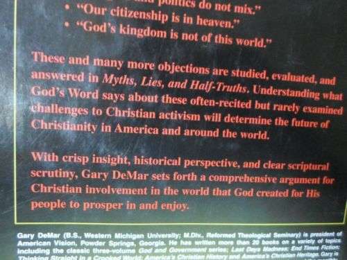 MYTHS, LIES, & HALF TRUTHS - HOW MISREADING THE BIBLE NEUTRALIZES CHRISTIANS - GARY DEMAR  ( 0,60 kg
