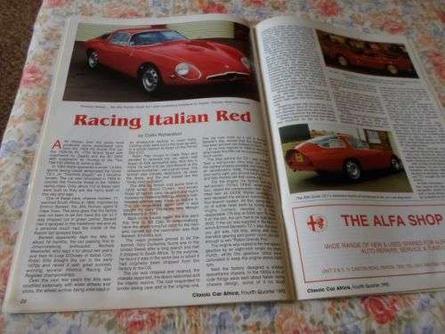 CLASSIC CAR AFRICA MAGAZINE FOURTH QUARTER 1995 ( GSM DART , DKW ) weight 0,20 kg