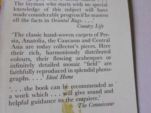 ORIENTAL RUGS - AN ILLUSTRATED GUIDE - HERMANN HAACK ( 0.60 kg )