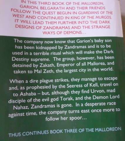 DEMON LORD OF KARANDA - DAVID EDDINGS - BOOK THREE OF THE MALLOREON ( weight 0,20 kg )