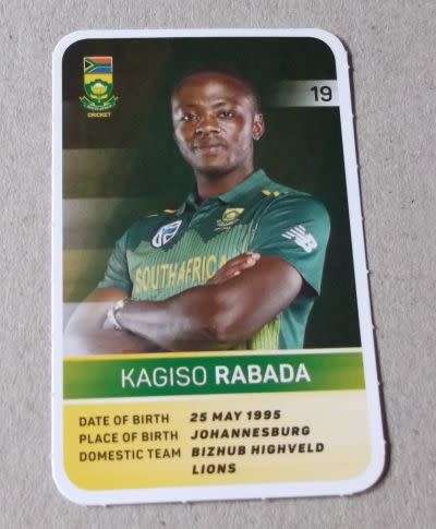 KAGISO RABADA - PICK N' PAY CRICKET SUPER CARDS NUMBER 19