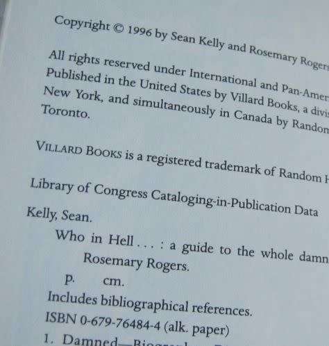 WHO IN HELL - A GUIDE TO THE WHOLE DAMNED BUNCH - SEAN KELLY & ROSEMARY ROGERS