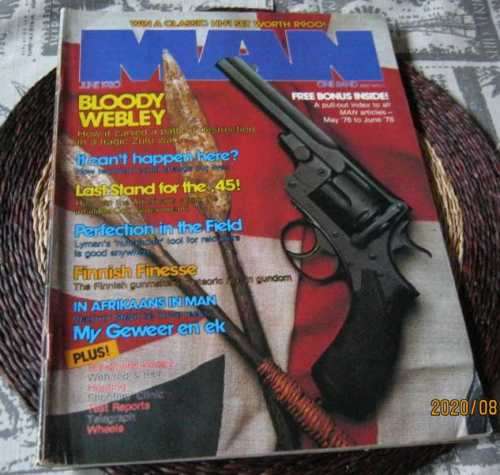 S.A. MAN MAGAZINE JUNE 1980 ( WEBLEY REVOLVER , KNIFE MAKING , DE BEER - KNIFE MAKER  )