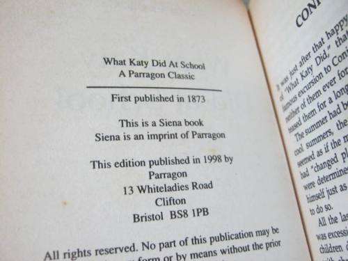 WHAT KATY DID AT SCHOOL AND HEIDI - SUSAN M COOLIDGE AND  JOHANNA SPYRI