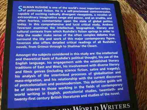 SALMAN RUSHDIE - CONTEMPORARY WORLD WRITERS - ANDREW TEVERSON