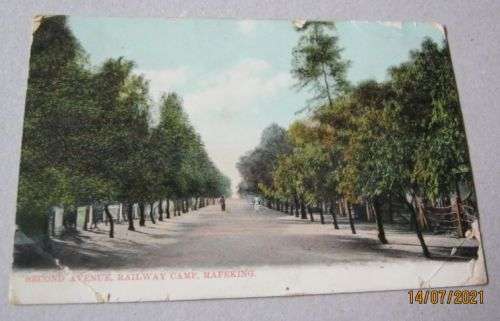 VINTAGE ' SECOND AVENUE, RAILWAY CAMP MAFEKING' 1912 - POST CARD