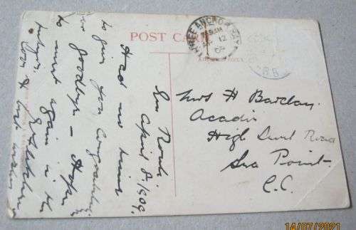 VINTAGE ' SECOND AVENUE, RAILWAY CAMP MAFEKING' 1912 - POST CARD