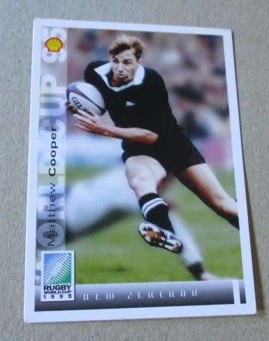MATTHEW COOPER, NEW ZEALAND, 1995 RUGBY WORLD CUP SPORTS DECK CARD NR 156