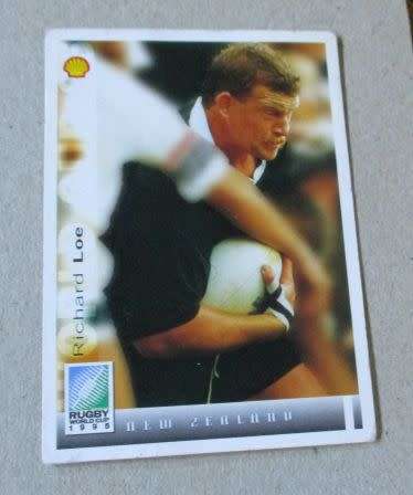 RICHARD LOE, NEW ZEALAND, 1995 RUGBY WORLD CUP SPORTS DECK CARD NR 153