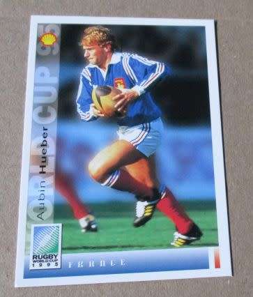 AUBIN HUEBER - FRANCE - 1995 RUGBY WORLD CUP SPORTS DECK CARD NR 074