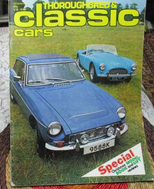 THOROUGHBRED & CLASSIC CARS MAGAZINE DECEMBER 1977 ( MGC, AUSTIN HEALEY 3000, AC ACE,