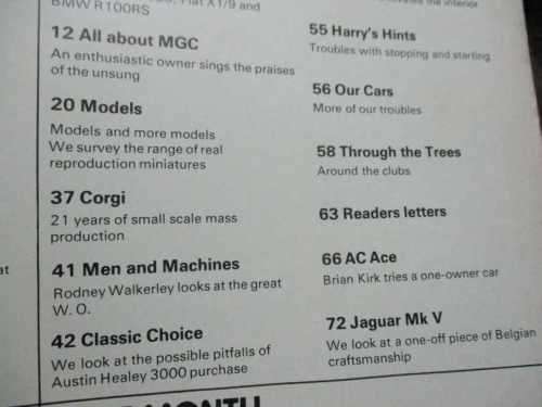 THOROUGHBRED & CLASSIC CARS MAGAZINE DECEMBER 1977 ( MGC, AUSTIN HEALEY 3000, AC ACE,