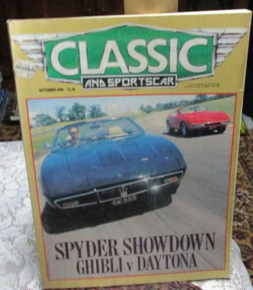 CLASSIC AND SPORTSCAR SEPTEMBER 1986 MAGAZINE ( FERRARI DAYTONA, MASERATI GHIBLI, DATSUN 24OZ,