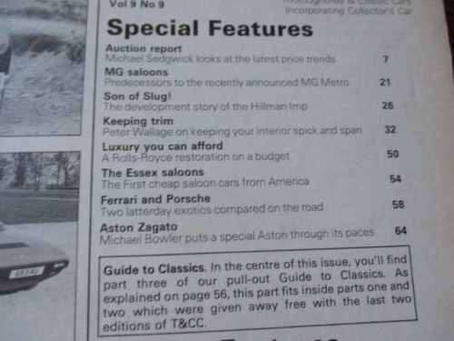 THOROUGHBRED & CLASSIC CARS MAGAZINE JULY 1980 ( FORD CORTINA GHIA, FERRARI DINO, 246 GT )