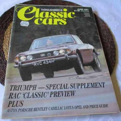 THOROUGHBRED & CLASSIC CARS MAGAZINE NOVEMBER JUNE 1987 ( ASTON MARTIN DB4GT, BENTLEY, LOTUS, )