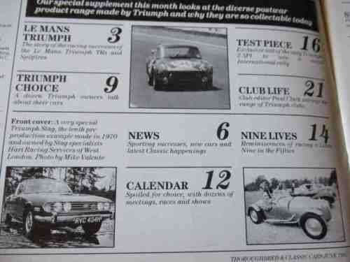 THOROUGHBRED & CLASSIC CARS MAGAZINE NOVEMBER JUNE 1987 ( ASTON MARTIN DB4GT, BENTLEY, LOTUS, )