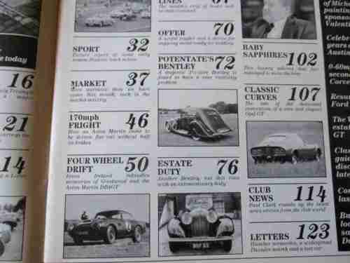 THOROUGHBRED & CLASSIC CARS MAGAZINE NOVEMBER JUNE 1987 ( ASTON MARTIN DB4GT, BENTLEY, LOTUS, )