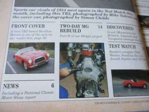 THOROUGHBRED & CLASSIC CARS MAGAZINE JANUARY 1992 ( DATSUN 240Z, MG , MGA , MGB, MGC,