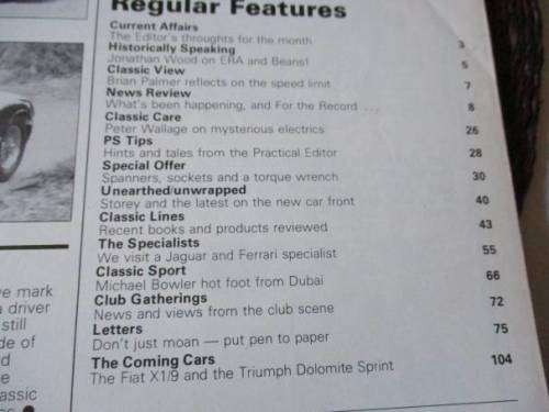 THOROUGHBRED & CLASSIC CARS MAGAZINE FEBRUARY 1982 ( DAIMLER V8, LANCEFIELD, FERRARI MILLE MIGLIA )