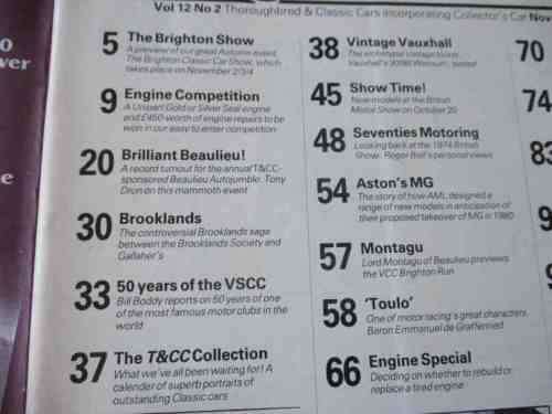THOROUGHBRED & CLASSIC CARS MAGAZINE NOVEMBER 1984( ASTON MG, SUNBEAM ALPINE, VAUXHALL,