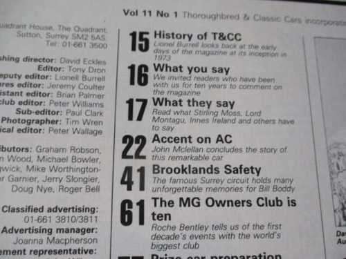 THOROUGHBRED & CLASSIC CARS MAGAZINE OCTOBER 1983 ( AC 428, FORD CONSUL, MGB GT, BMC MINI, LOTUS SIX