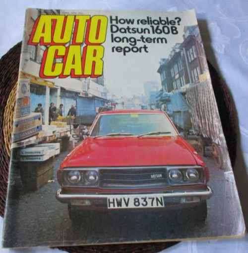 AUTOCAR MAGAZINE 7 APRIL 1976 ( DATSUN 160, LANCER 1200, ALFETTA 1.6, RELIANT ROBIN 850 )