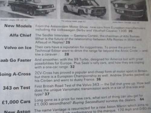 AUTOCAR MAGAZINE 19 FEBRUARY 1977 ( SAAB, VOLVO CARS , VOLVO 343 )