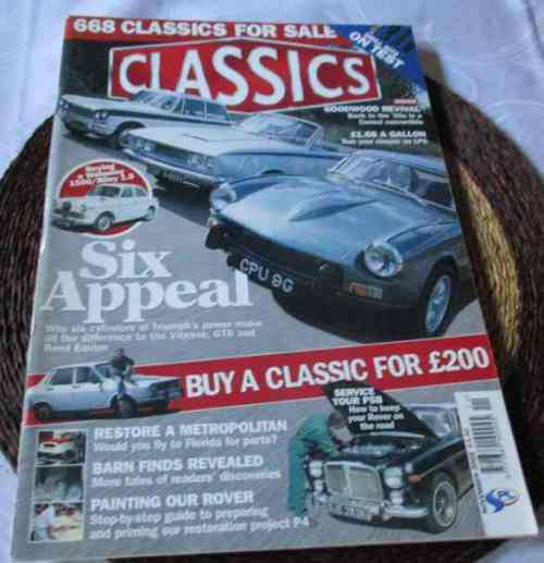 CLASSICS MAGAZINE NOV 2001 ( ROVER P4, WOLSELEY 1500, RILEY ONE POINT FIVE, METROPOLITAN, STAG )