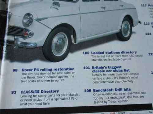 CLASSICS MAGAZINE NOV 2001 ( ROVER P4, WOLSELEY 1500, RILEY ONE POINT FIVE, METROPOLITAN, STAG )