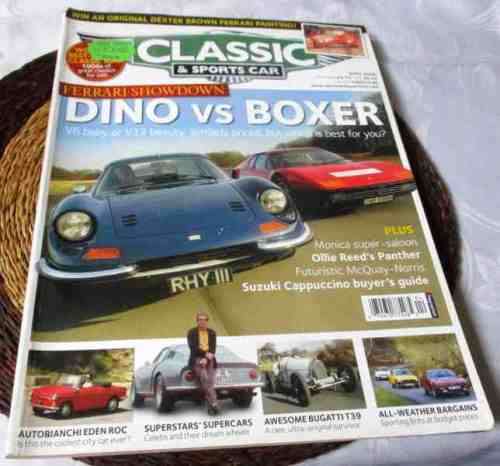 CLASSIC & SPORTS CAR MAGAZINE APRIL 2008 ( FERRARI, ALFA GIULIETTA, PANTHER DE VILLE, MONICA )