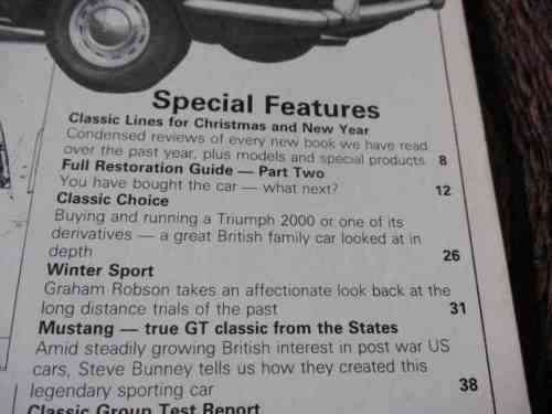 THOROUGHBRED & CLASSIC CARS MAGAZINE JAN 1983 ( TRIUMPH 2000, MUSTANG, HWM JAGUAR, ABARTH, ALFA )
