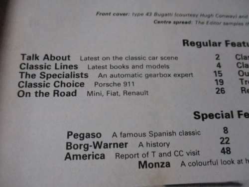 THOROUGHBRED & CLASSIC CARS MAGAZINE JAN 1980 ( PORSCHE 911, PEGASO, BORG-WARNER, ALVIS, BUGATTI )