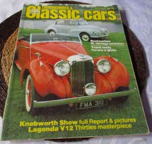 THOROUGHBRED & CLASSIC CARS MAGAZINE SEPT 1982 ( MORRIS MINOR, BMW 2000Ti, FORD CORTINA, MGB )