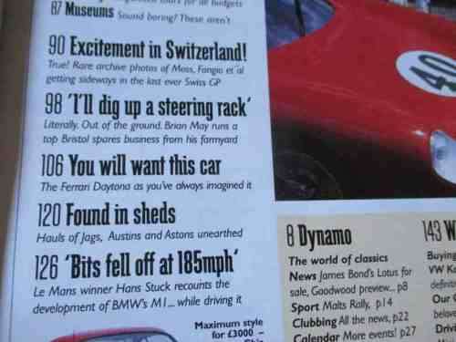 THOROUGHBRED & CLASSIC CARS MAGAZINE JULY 1998 ( HEALEY 3000, JAGUAR E-TYPE, KARMANN GHIA, BMW )