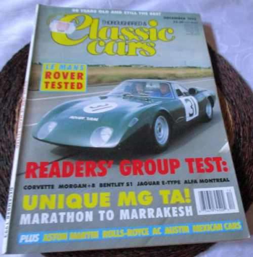 THOROUGHBRED & CLASSIC CARS MAGAZINE DEC 1993 ( ROVER BRM, MG TA, AUSTIN, ASTON MARTIN )