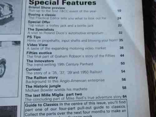 THOROUGHBRED & CLASSIC CARS MAGAZINE APRIL 1982
