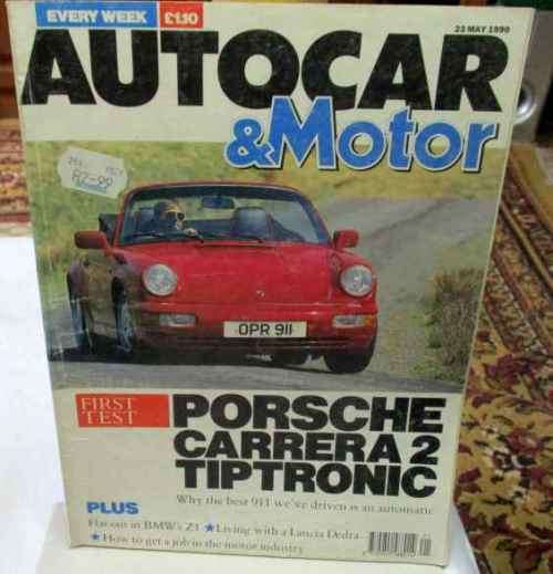 AUTOCAR & MOTOR MAGAZINE 23 MAY 1990 ( PORSCHE CARRERA TIPTRONIC, MERCEDES 300D, BMW Z1 )