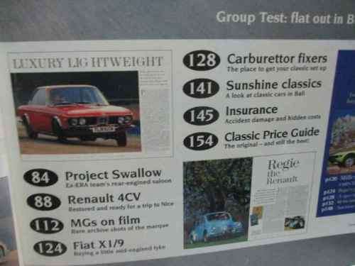 THOROUGHBRED & CLASSIC CARS MAGAZINE JUNE 1995 ( MGB, BMW 3.0, RENAULT 4CV, FIAT X1/9 )