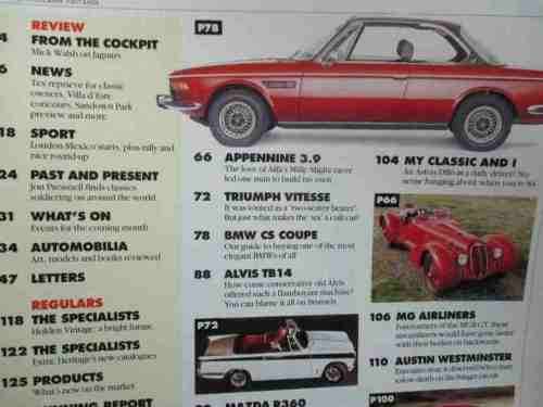 CLASSIC AND SPORTSCAR MAGAZINE JUNE 1995 ( BMW 3.0, JAGUAR, TRIUMPH VITESSE, VOLVO P1800. ALVIS TB14