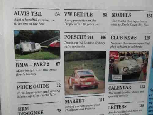 THOROUGHBRED & CLASSIC CARS MAGAZINE MAY 1991 ( PORSCHE 911, MG MIDGET, SPRITE, VW BEETLE  )